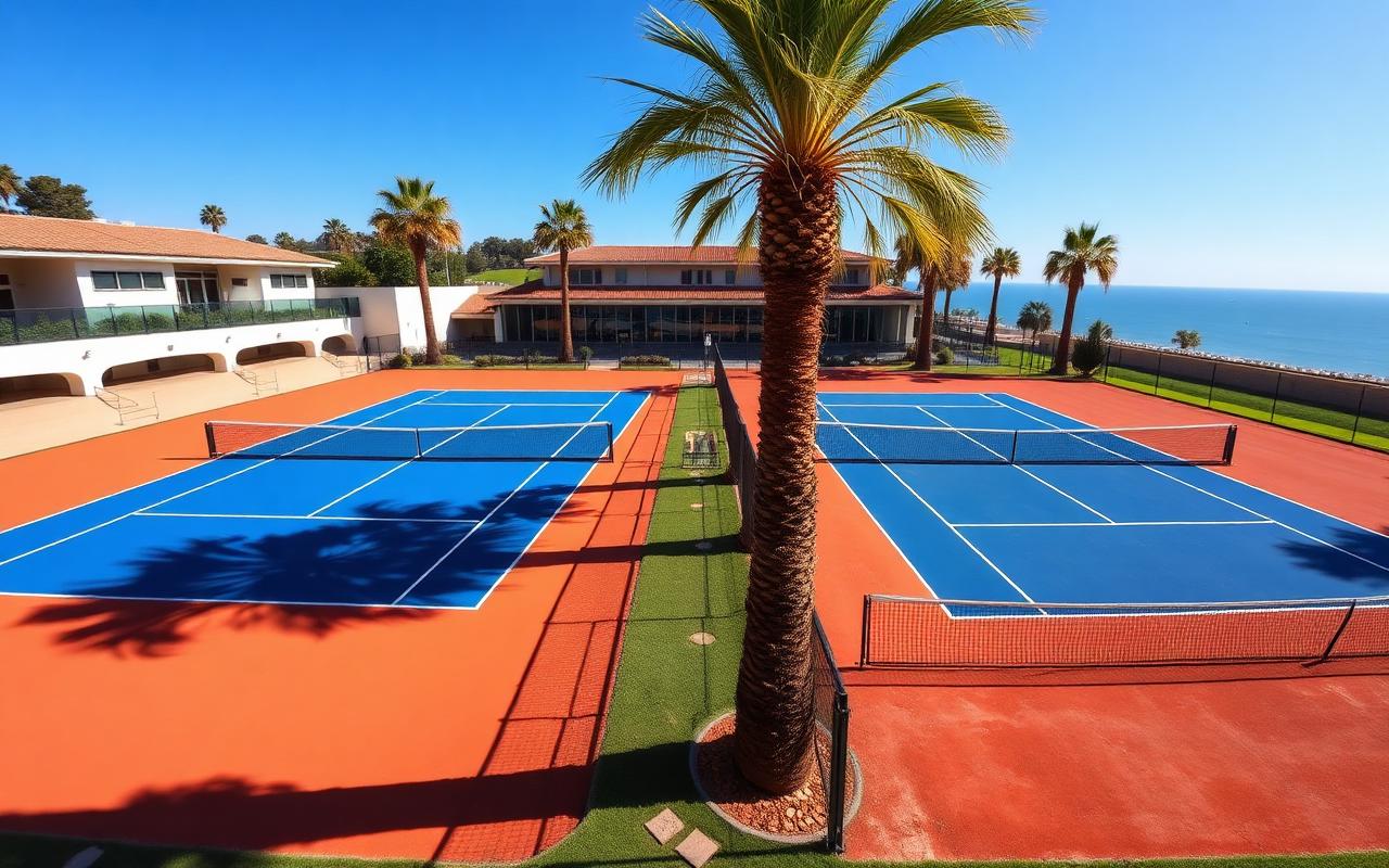 Tennis courts used for the Kings House tennis club group camp